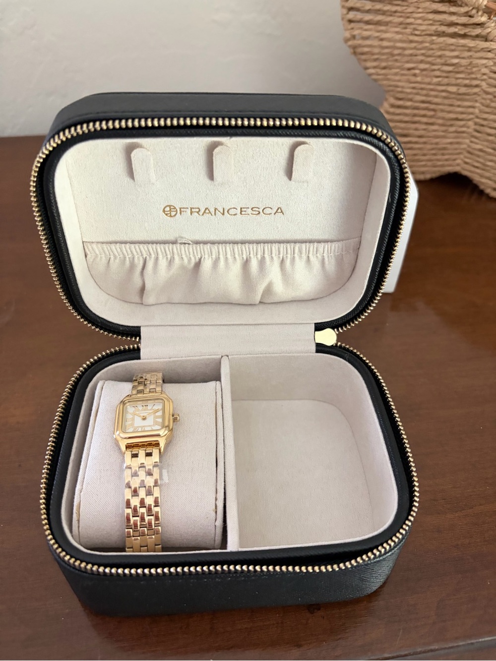 Francesca's Collections Gold Bracelet Louis Watch with Rectangular Face